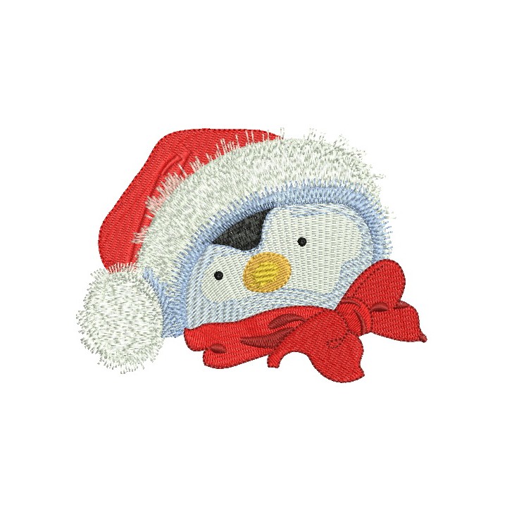 Penguin in Santa hat 4 embroidery design - Embroidery Design