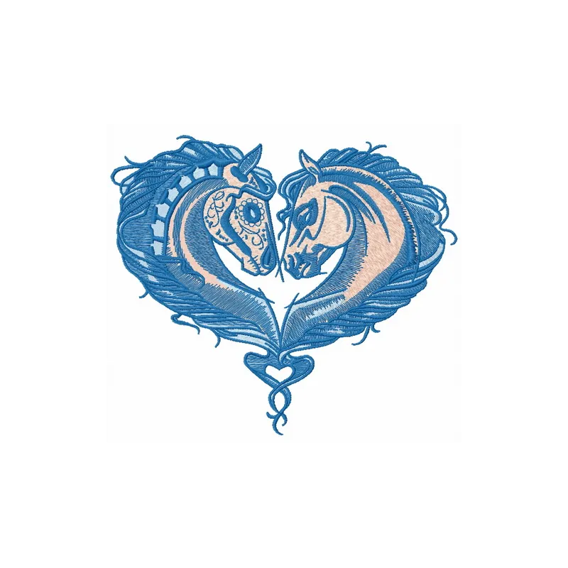Horse heart 3 embroidery design featuring a heart-shaped motif with a horse silhouette for creative stitching.