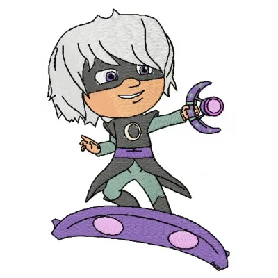 Luna Girl embroidery design from PJ Masks, showcasing a vibrant and playful stitched motif for creative projects.