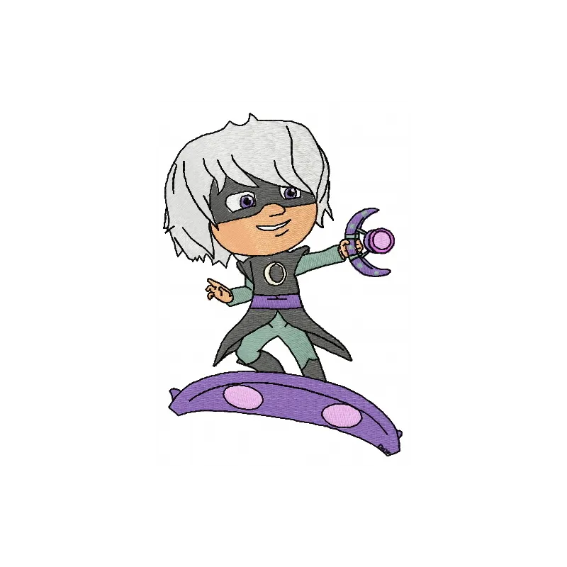 Luna Girl embroidery design from PJ Masks, showcasing a vibrant and playful stitched motif for creative projects.