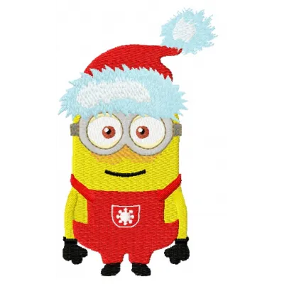 Christmas Minion 3 embroidery design featuring a festive minion character, perfect for holiday projects.