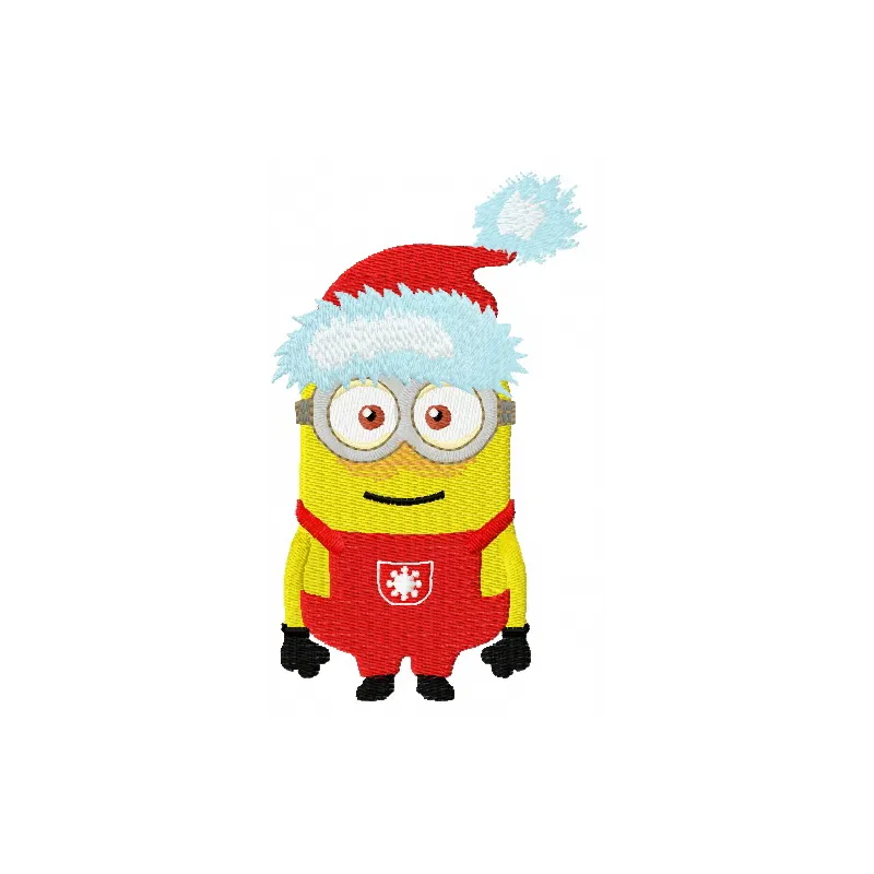 Christmas Minion 3 embroidery design featuring a festive minion character, perfect for holiday projects.
