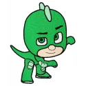Gekko embroidery design from PJ Masks, showcasing a vibrant stitched motif ideal for children's clothing and accessories.