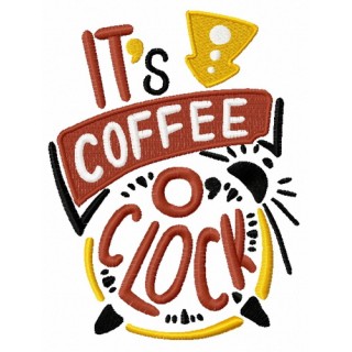 It's coffee o'clock embroidery design - Embroidery Design