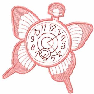 Butterfly clock embroidery design - Embroidery Design