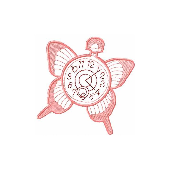 Butterfly clock embroidery design - Embroidery Design