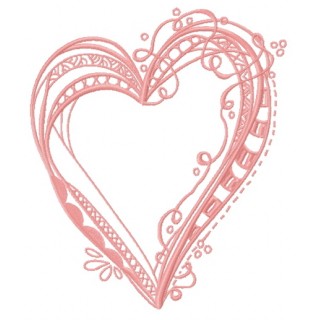 Ribbon heart 2 embroidery design - Embroidery Design