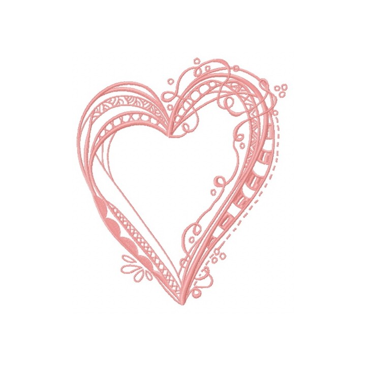 Ribbon heart 2 embroidery design - Embroidery Design