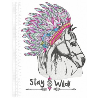 Stay wild embroidery design - Embroidery Design