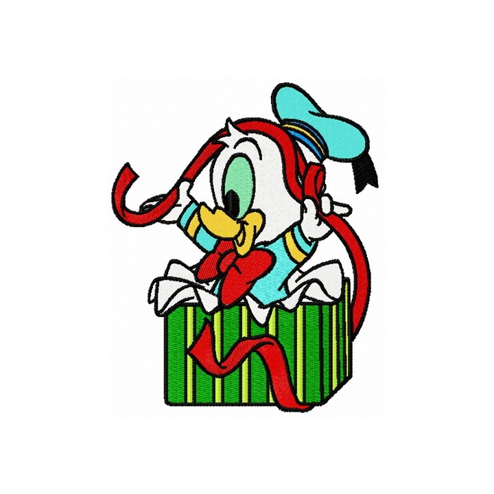 Donald with ribbon embroidery design - Embroidery Design