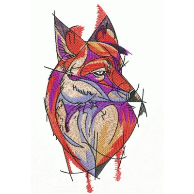 Preview of the Fox 2 embroidery design featuring a charming fox motif for various stitching projects.