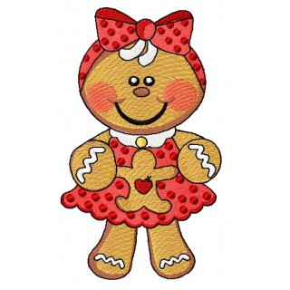 Gingerbread girl embroidery design - Embroidery Design