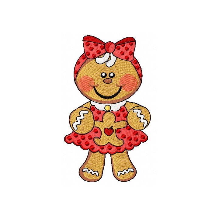 Gingerbread girl embroidery design - Embroidery Design