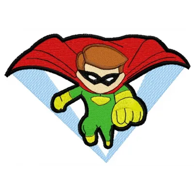 Superboy attacks 4 embroidery design showcasing a dynamic superhero motif for creative stitching projects.
