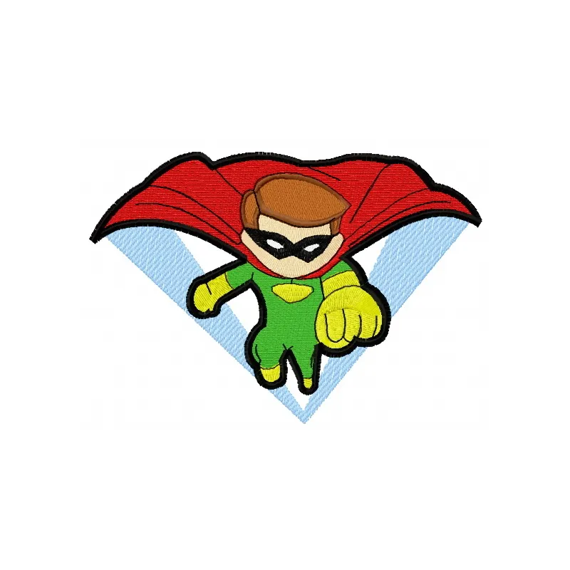 Superboy attacks 4 embroidery design showcasing a dynamic superhero motif for creative stitching projects.