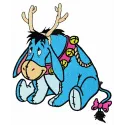Preview of Eeyore with deer horns embroidery design, featuring a whimsical character suitable for various projects.