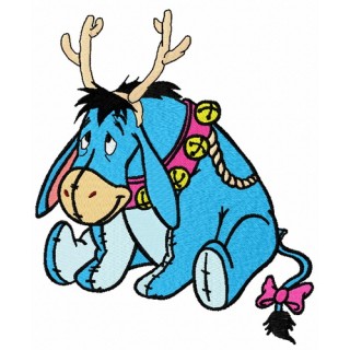 Eeyore with deer horns embroidery design - Embroidery Design