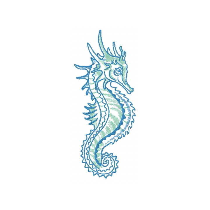 Combat sea horse 2 embroidery design - Embroidery Design