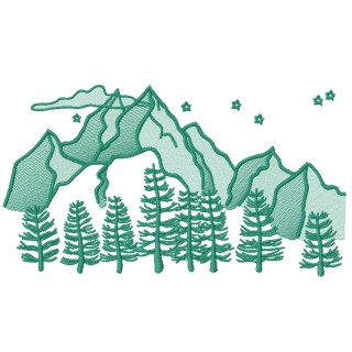Mountains embroidery design - Embroidery Design