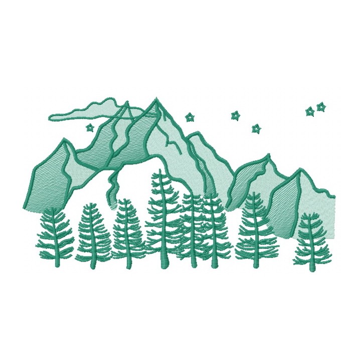 Mountains embroidery design - Embroidery Design