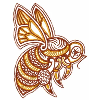 Preview of the Hardworking Bee 2 embroidery design, showcasing intricate stitching patterns of a busy bee.