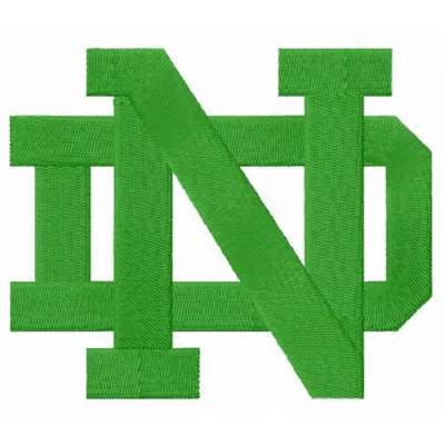 Embroidery design featuring the alternative logo of the Notre Dame Fighting Irish, perfect for sports apparel.