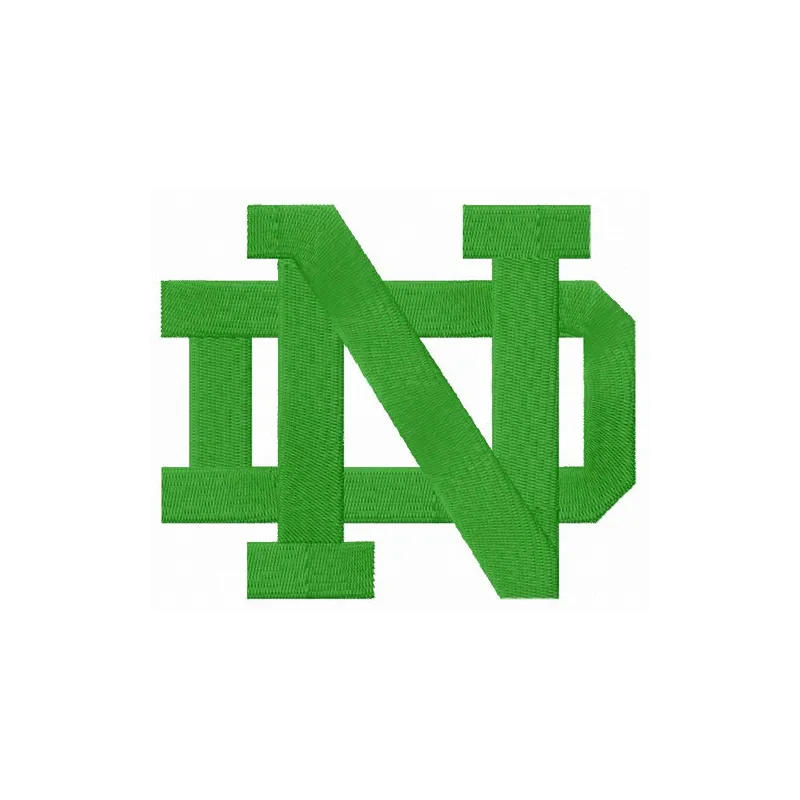 Embroidery design featuring the alternative logo of the Notre Dame Fighting Irish, perfect for sports apparel.