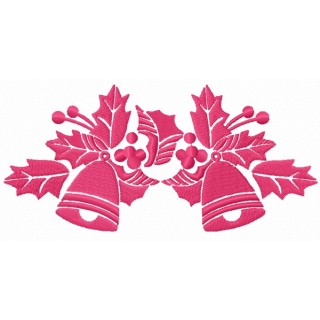 Holly and bells decoration embroidery design - Embroidery Design