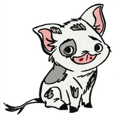 Preview of the Pua embroidery design featuring vibrant details, ideal for stitching on t-shirts and tote bags.