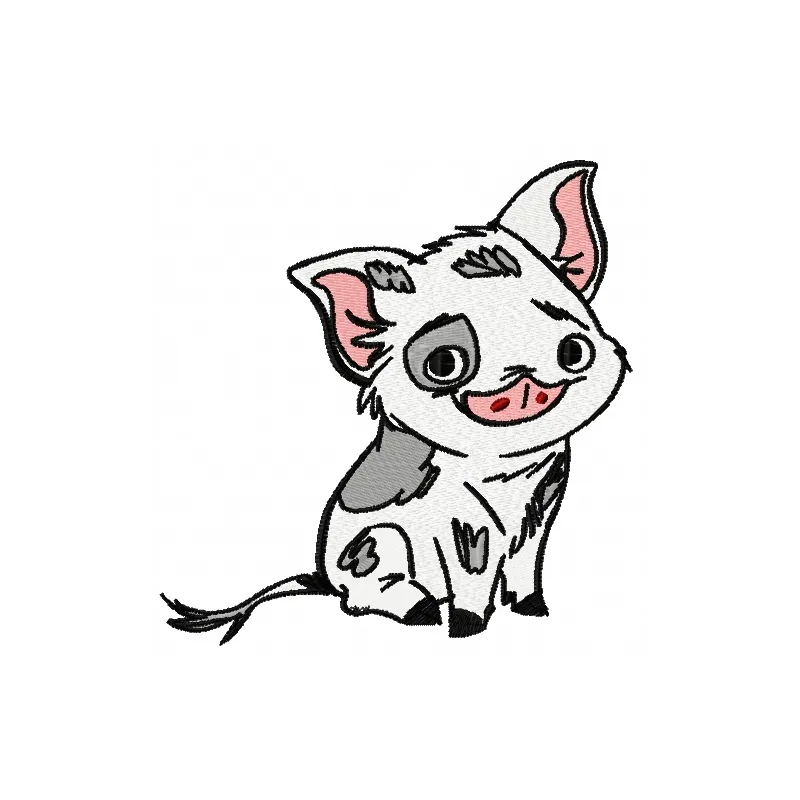 Preview of the Pua embroidery design featuring vibrant details, ideal for stitching on t-shirts and tote bags.