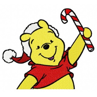 Winnie the Pooh in santa hat embroidery design - Embroidery Design