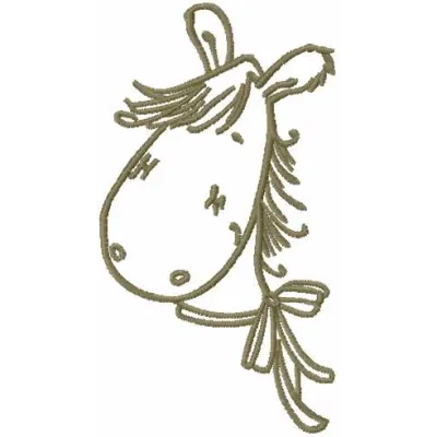 Preview of a horse contour embroidery design, ideal for stitching on toys and creative projects.