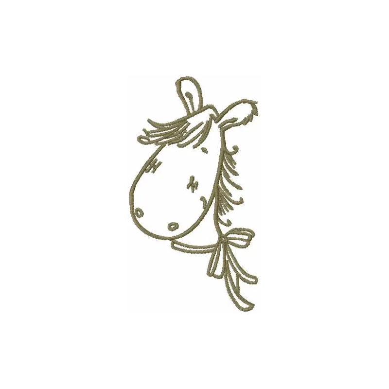 Preview of a horse contour embroidery design, ideal for stitching on toys and creative projects.