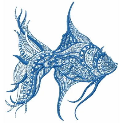 Mosaic fish 5 embroidery design showcasing intricate sea life patterns for creative stitching projects.