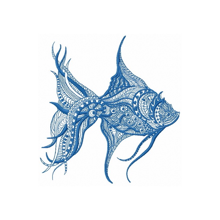 Mosaic fish 5 embroidery design - Embroidery Design