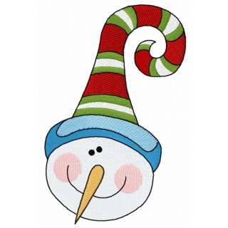 Snowman with funny hat 2 embroidery design - Embroidery Design