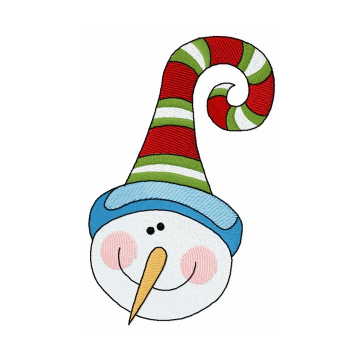 Snowman with funny hat 2 embroidery design - Embroidery Design