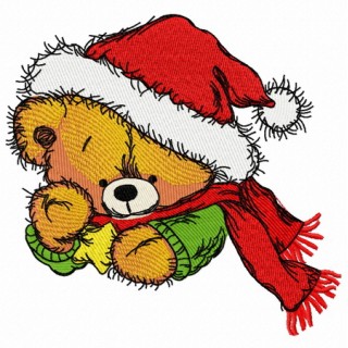 Teddy bear with star embroidery design - Embroidery Design