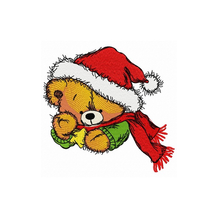 Teddy bear with star embroidery design - Embroidery Design