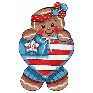 American gingerbread embroidery design - Embroidery Design