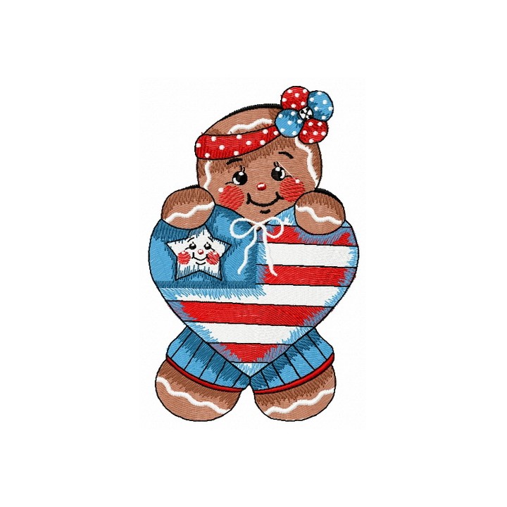American gingerbread embroidery design - Embroidery Design