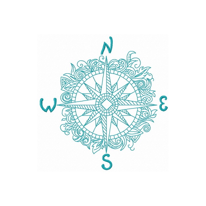 Compass guide sailor embroidery design - Embroidery Design