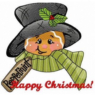 Peppermint gingedbread man 3 embroidery design - Embroidery Design