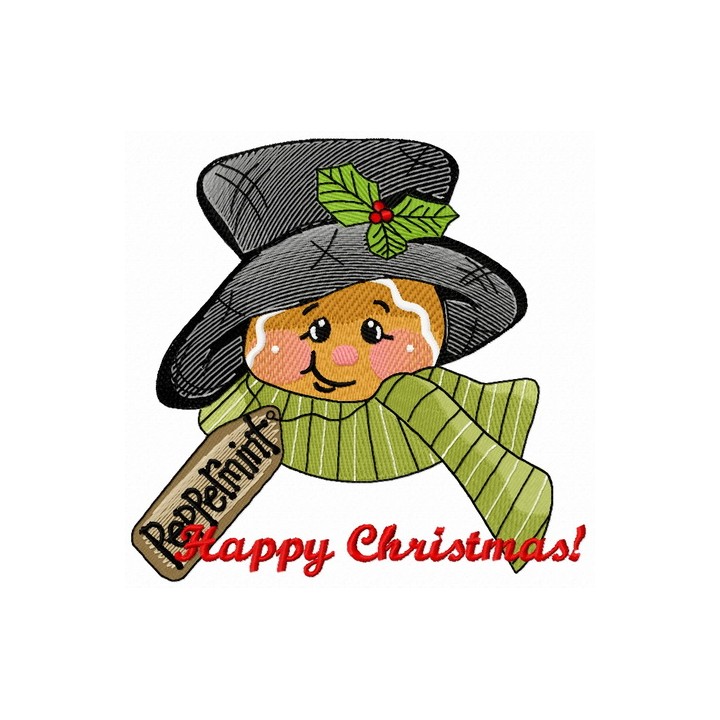 Peppermint gingedbread man 3 embroidery design - Embroidery Design