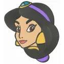 Preview of the Princess Jasmine embroidery design from Aladdin, showcasing intricate stitching patterns for creative project…