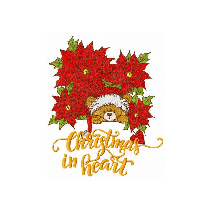 Christmas in heart embroidery design - Embroidery Design