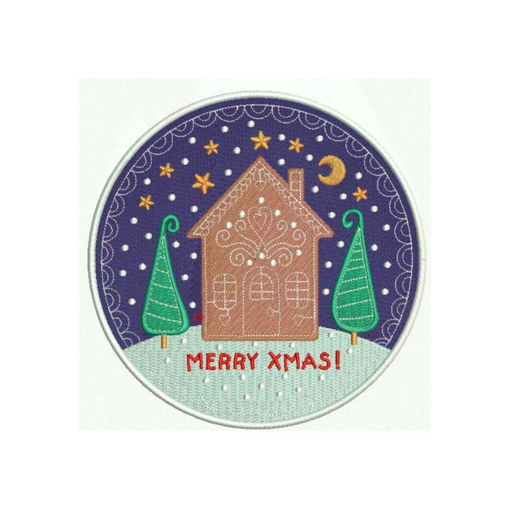 Gingerbread house 14 embroidery design - Embroidery Design