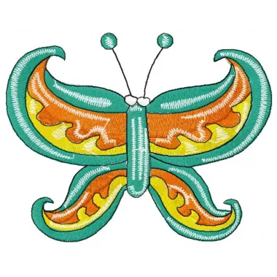 Preview of Butterfly 29 embroidery design, showcasing intricate stitching patterns ideal for t-shirts and tote bags.