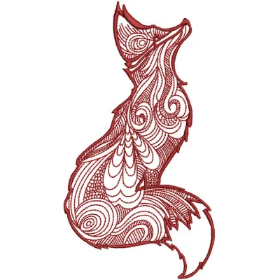 Preview of the 'Fox Looks at the Sky 2' embroidery design featuring a whimsical fox gazing upward.