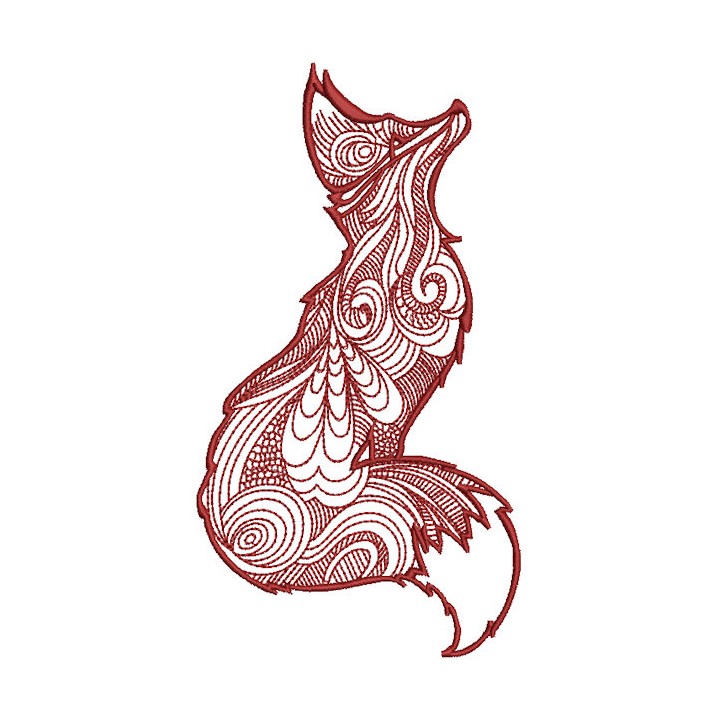 Fox looks at the sky 2 embroidery design - Embroidery Design